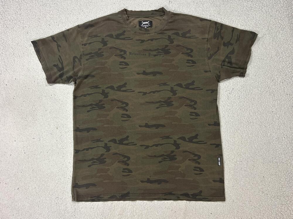 ASRV Shirt Mens Large Green Camo Short Sleeve Technical Gym Tee Army Athletic
